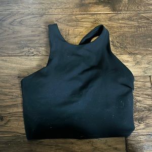 Athelta black high neck cropped athletic tank size small